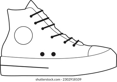 High top Shoes vektor for creating your own style