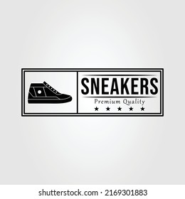 high top sneaker shoe logo vector illustration design