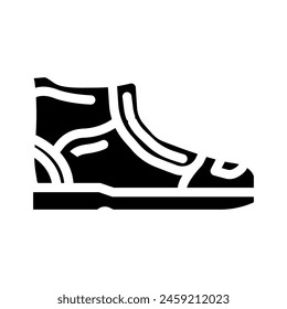 high top sneakers streetwear cloth fashion glyph icon vector. high top sneakers streetwear cloth fashion sign. isolated symbol illustration