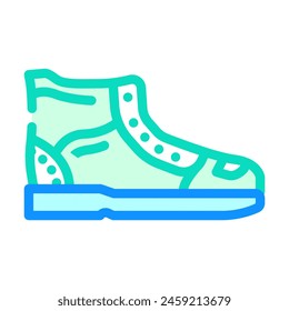 high top sneakers streetwear cloth fashion color icon vector. high top sneakers streetwear cloth fashion sign. isolated symbol illustration