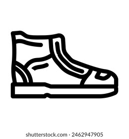 high top sneakers streetwear cloth fashion line icon vector. high top sneakers streetwear cloth fashion sign. isolated contour symbol black illustration