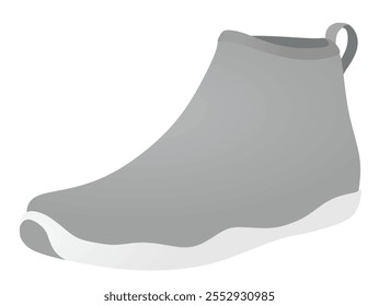 High top textile shoe. vector illustration