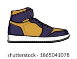 High top trainer shoe isolated on white background