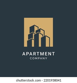 High Tower Building for Real Estate Apartment Architecture Construction Logo Design Template