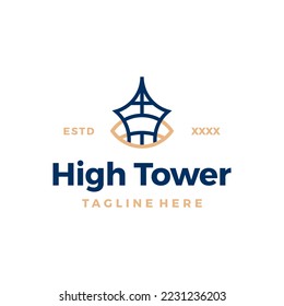 High tower icon logo design vector illustration