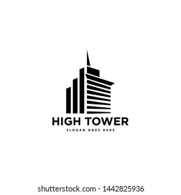 High Tower logo design concept for construction, property or architect