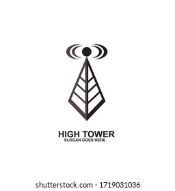Vector de diseño de imágenes con logotipo en torre alta