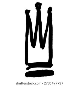 High Towering Royal Crown Graffiti Illustration. Bold Hand-Drawn Street Art Symbol with Tall Peak Design.