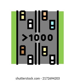 high traffic road color icon vector. high traffic road sign. isolated symbol illustration