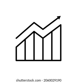 High traffic site thin line icon. Statistics of visitors growth. Modern vector illustration.