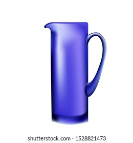High transparent glass jug for juice, lemonade and all soft drinks