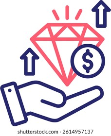 High Value Icon Color Vector Illustration