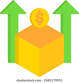 High Value Icon Flat Vector Illustration