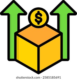 High Value Icon Lineal Color Vector Illustration