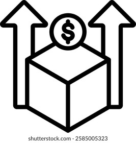 High Value Icon Outline Vector Illustration