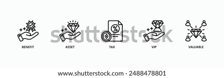 High Value Resource Banner Web Icon Vector Illustration Concept With Icon Of Benefit, Asset, Tax, Vip, Valuable