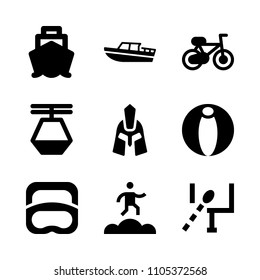 high, vessel, athlete and action icons in Sport vector set. Graphics for web and design
