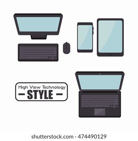 high view technology icon vector illustration graphic