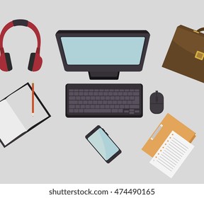 high view technology icon vector illustration graphic