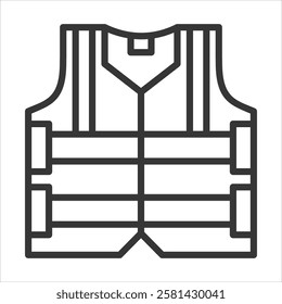 High Visibility Jacket Icon Vector Illustration Outline