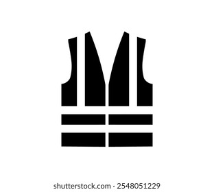 High visibility safety vest icon. Protective safety clothing with reflective stripes vector design and illustration.


