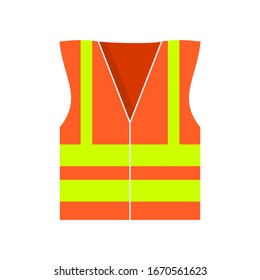 high visibility safety vest with reflective color isolated on white background. vector illustration 