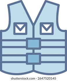High Visibility Vest Filled Blue Tone Icon