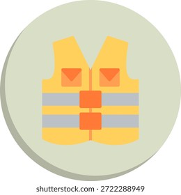 Chaleco de alta visibilidad Icono de estilo de círculo plano