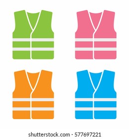 High visibility vest icon set