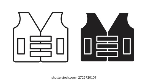 High visibility vest icons. Vector linear icon isolated on white background.
