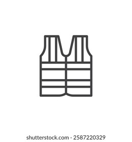 High Visibility Vest line icon. linear style sign for mobile concept and web design. A safety vest with reflective strips outline vector icon. Symbol, logo illustration. Vector graphics