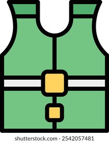 High visibility vest Vector Line Filled Icon Design