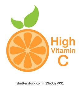 high vitamin C, orange vector design
