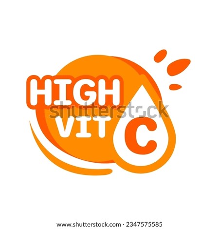 High vitamin c text label concept illustration flat design icon vector eps10