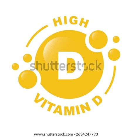 High vitamin D complex with drop bubbles - icon, vector.