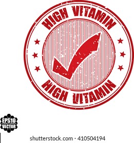 High vitamin grunge stamp.Vector