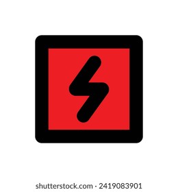 signo de advertencia de peligro de voltio alto de alerta roja cuadrada alerta de peligro eléctrico de tráfico de advertencia de peligro diseño vectorial plano para sitio web móvil aislado en fondo blanco