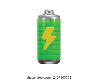 high voltage battery icon 3d rendering vector illustration