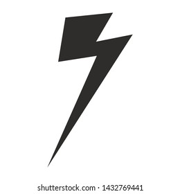 High voltage black icon for design. Lightning Vector illustration.