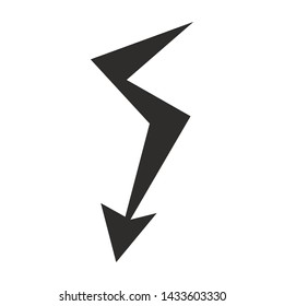 High voltage black icon for design. Lightning Vector illustration.