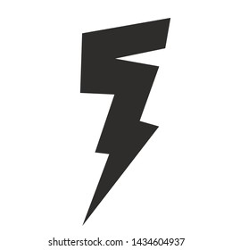 High voltage black icon for design. Lightning Vector illustration.