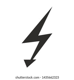 High voltage black icon for design. Lightning Vector illustration.