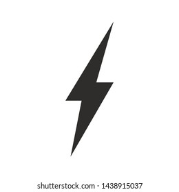 High voltage black icon for design. Lightning Vector illustration.