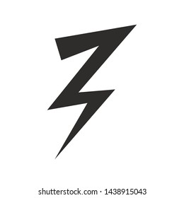 High voltage black icon for design. Lightning Vector illustration.