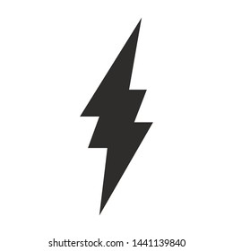 High voltage black icon for design. Lightning Vector illustration.
