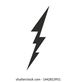High voltage black icon for design. Lightning Vector illustration.