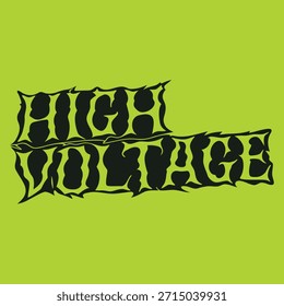 Vector de logotipo de tipografía eléctrica audaz de alto voltaje
