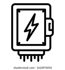 High voltage box icon. Outline high voltage box vector icon for web design isolated on white background