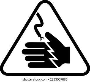 High voltage cable warning sign, electric shock risk, don't touch, workplace security information signage.