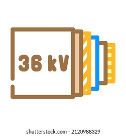 vector de icono de color de cables de alta tensión. señal de cables de alta tensión. ilustración de símbolo aislado